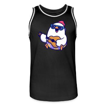 Penguin Guitar Beach Jam - Männer Basketball-Trikot - Schwarz/Weiß - Vorne - AI Model Male 185 dark (185cm)