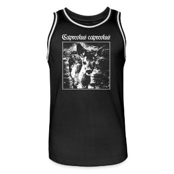 Capreolus capreolus - Men's Basketball Jersey - black/white - Front - AI Model Male 185 dark (185cm)