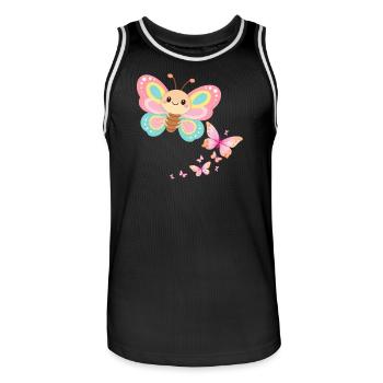 Pastellschmetterling Motiv - Männer Basketball-Trikot - Schwarz/Weiß - Vorne - AI Model Male 185 dark (185cm)
