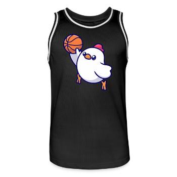 Basketball-Chick Pop Art - Männer Basketball-Trikot - Schwarz/Weiß - Vorne - AI Model Male 185 dark (185cm)