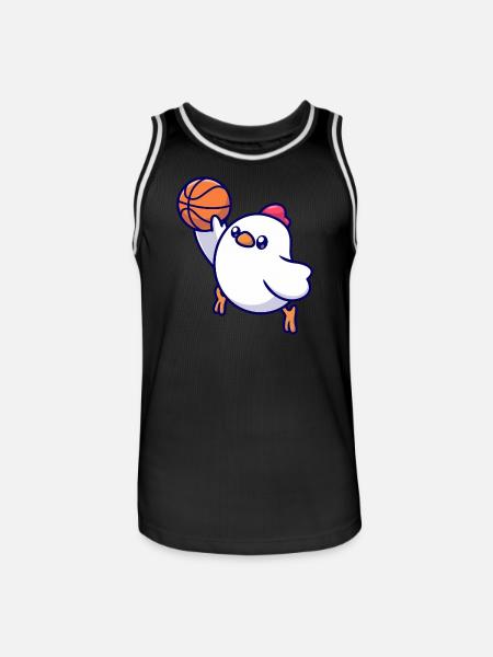 Basketball-Chick Pop Art - Männer Basketball-Trikot - Schwarz/Weiß