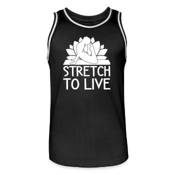 Pilates Enthusiasts Stretch To Live Pilates - Männer Basketball-Trikot - Schwarz/Weiß - Vorne - AI Model Male 185 dark (185cm)