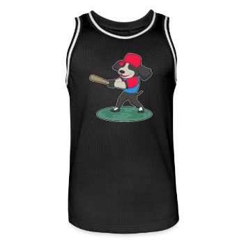 Hund Baseball Baseballschläger - Männer Basketball-Trikot - Schwarz/Weiß - Vorne - AI Model Male 185 dark (185cm)