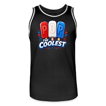 Lustiger Opa, der coolste Papa - Männer Basketball-Trikot - Schwarz/Weiß - Vorne - AI Model Male 185 dark (185cm)