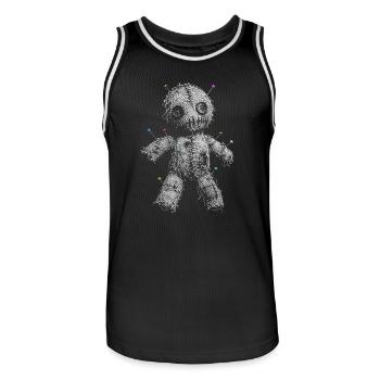 Voodoo Doll - Men's Basketball Jersey - black/white - Front - AI Model Male 185 dark (185cm)