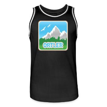 Ortler en montagne - Maillot de basket Homme - noir/blanc - Devant - AI Model Male 185 dark (185cm)