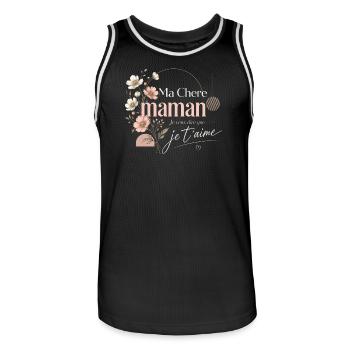 Ma Chère Maman Je T'aime - fête des mères - Maillot de basket Homme - noir/blanc - Devant - AI Model Male 185 dark (185cm)
