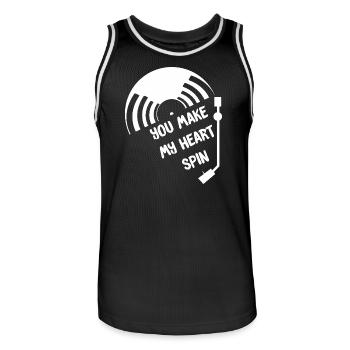 Vinyle - Maillot de basket Homme - noir/blanc - Devant - AI Model Male 185 dark (185cm)