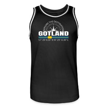 Gotland - Maillot de basket Homme - noir/blanc - Devant - AI Model Male 185 dark (185cm)
