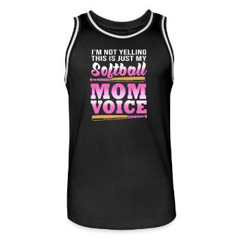 Maman de softball Maman de softball - Maillot de basket Homme - noir/blanc - Devant - AI Model Male 185 dark (185cm)