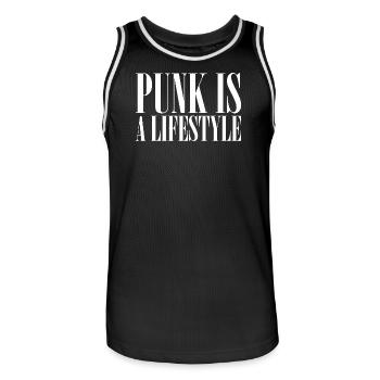 Punk Is A Lifestyle - Men's Basketball Jersey - black/white - Front - AI Model Male 185 dark (185cm)