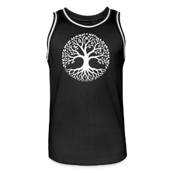 Baum des Lebens Silhouette Kreis - Männer Basketball-Trikot - Schwarz/Weiß - Vorne - AI Model Male 185 dark (185cm)