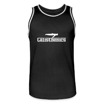 gymnastique suédoise - Maillot de basket Homme - noir/blanc - Devant - AI Model Male 185 dark (185cm)