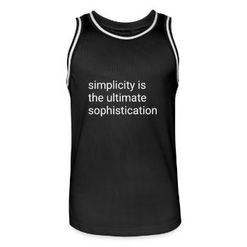 La simplicité est la sophistication ultime - spruch - Maillot de basket Homme - noir/blanc - Devant - AI Model Male 185 dark (185cm)