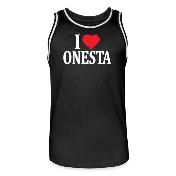t-shirt I love Honesty t-shirt gift idea - Men's Basketball Jersey - black/white - Front - AI Model Male 185 dark (185cm)