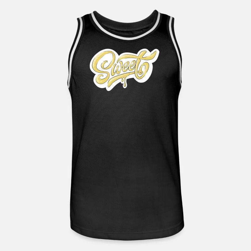 Sweet Script Typography Design - Men's Basketball Jersey - black/white