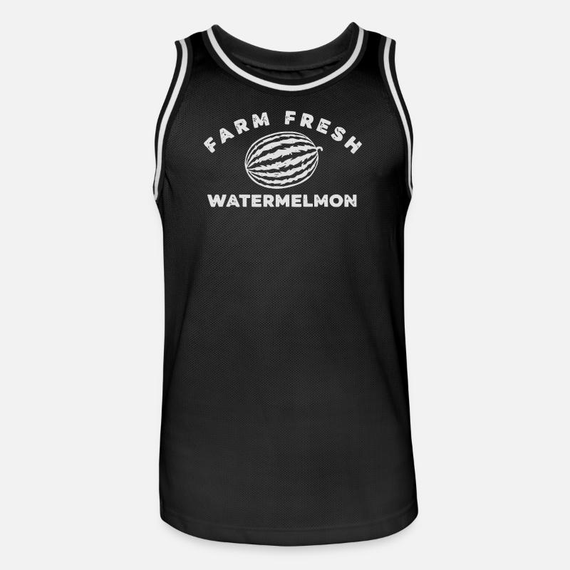 Pastèque fraîche de la ferme - Maillot de basket Homme - noir/blanc
