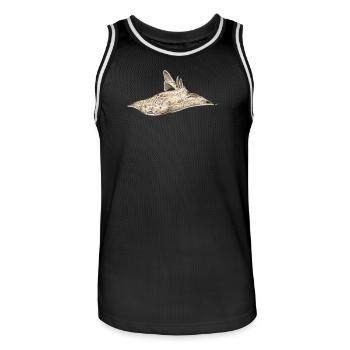Angelote - Angel shark - Shark - Requin ange - Men's Basketball Jersey - black/white - Front - AI Model Male 185 dark (185cm)