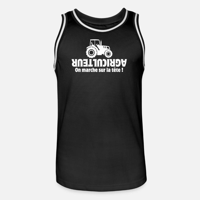 Bauer, Bauer, Bauer, Traktor - Männer Basketball-Trikot - Schwarz/Weiß