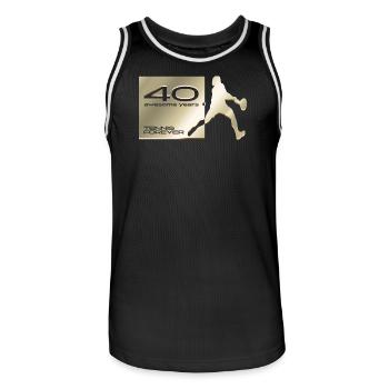 40 Jahre jung Tennisspieler - Männer Basketball-Trikot - Schwarz/Weiß - Vorne - AI Model Male 185 dark (185cm)