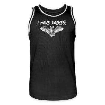 J’ai la rage ! Drôle de chauve-souris enragée ! I - Maillot de basket Homme - noir/blanc - Devant - AI Model Male 185 dark (185cm)