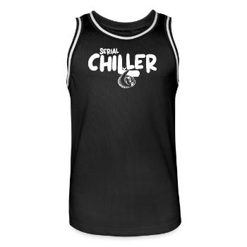 Süßes Lazy Vibes Tee – Geschenk Idee Serialchiller - Männer Basketball-Trikot - Schwarz/Weiß - Vorne - AI Model Male 185 dark (185cm)