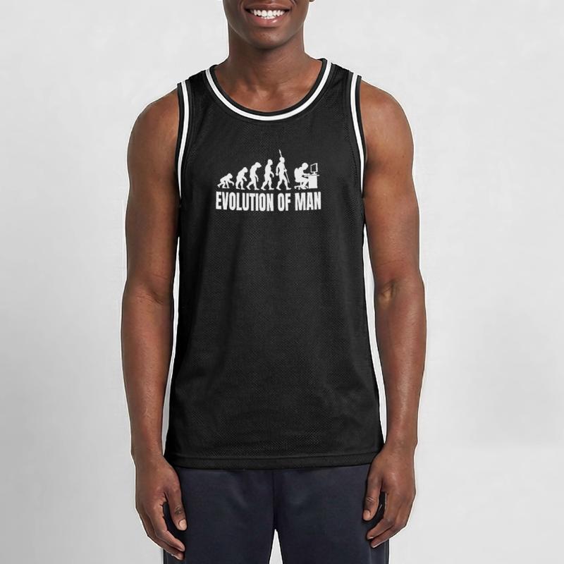 Programmierer Computerfreak Evolution Retro Männer Basketball-Trikot
