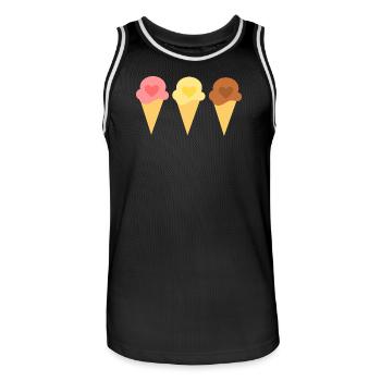 Eis Herz Eiscreme Erdbeereis Eisdiele Geschenk - Männer Basketball-Trikot - Schwarz/Weiß - Vorne - AI Model Male 185 dark (185cm)