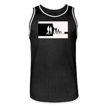 Silhouettes en transition - Maillot de basket Homme - noir/blanc - Devant - AI Model Male 185 dark (185cm)
