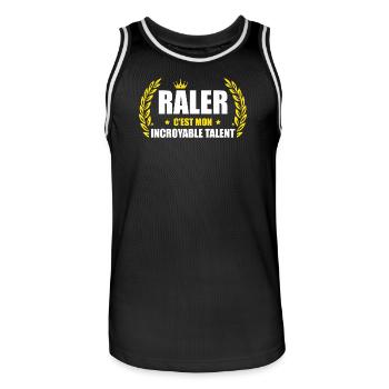 Râler c'est mon incroyable talent – humour râleur - Maillot de basket Homme - noir/blanc - Devant - AI Model Male 185 dark (185cm)