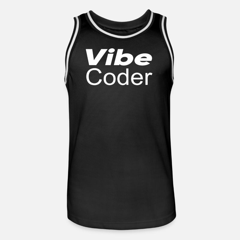 Techno-utopie : Vibe Coder - Maillot de basket Homme - noir/blanc