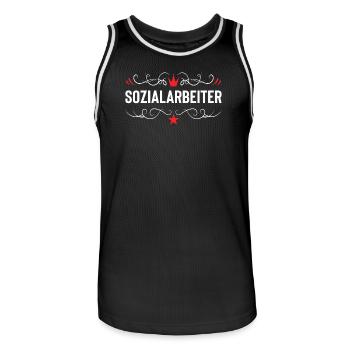 Sozialarbeiter Beruf - Männer Basketball-Trikot - Schwarz/Weiß - Vorne - AI Model Male 185 dark (185cm)