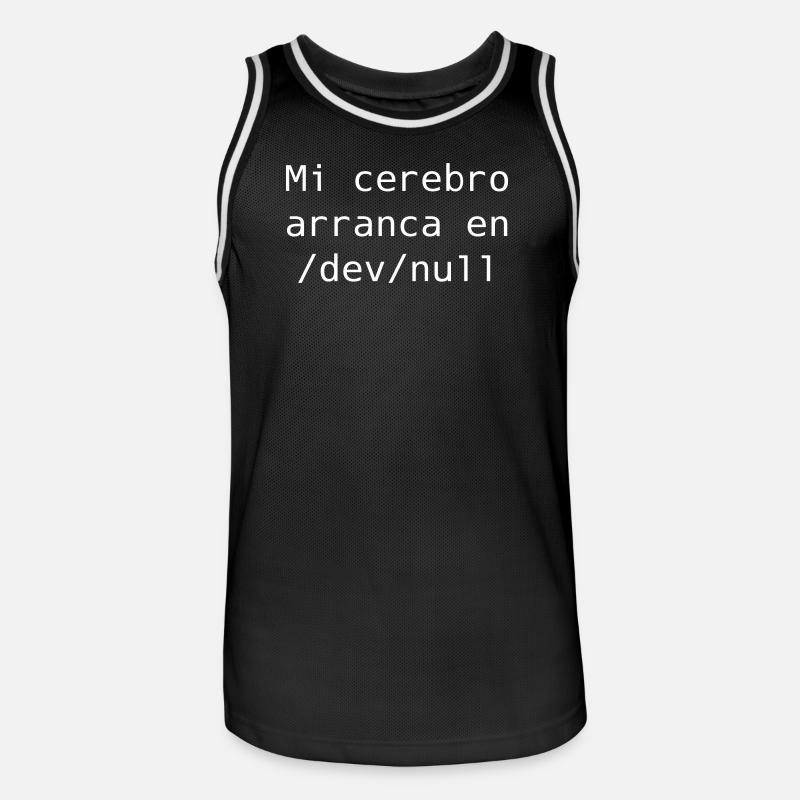 Mein Gehirn beginnt in /dev /null - Männer Basketball-Trikot - Schwarz/Weiß