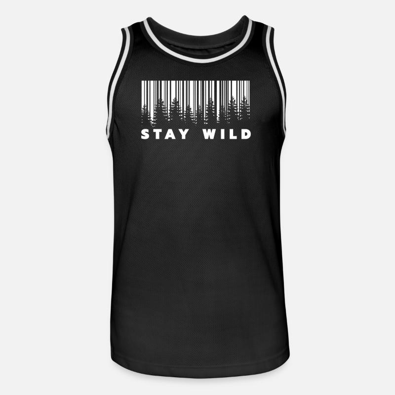 Code-barres Stay Wild Forest - Maillot de basket Homme - noir/blanc