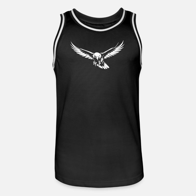 Attacking eagle in flight - Men's Basketball Jersey - black/white
