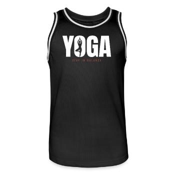 Yoga Balance – Stay in Balance Motivation - Men's Basketball Jersey - black/white - Front - AI Model Male 185 dark (185cm)