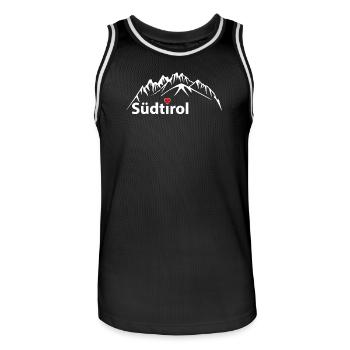 Die Dolomiten, Berge Südtirol  - Männer Basketball-Trikot - Schwarz/Weiß - Vorne - AI Model Male 185 dark (185cm)