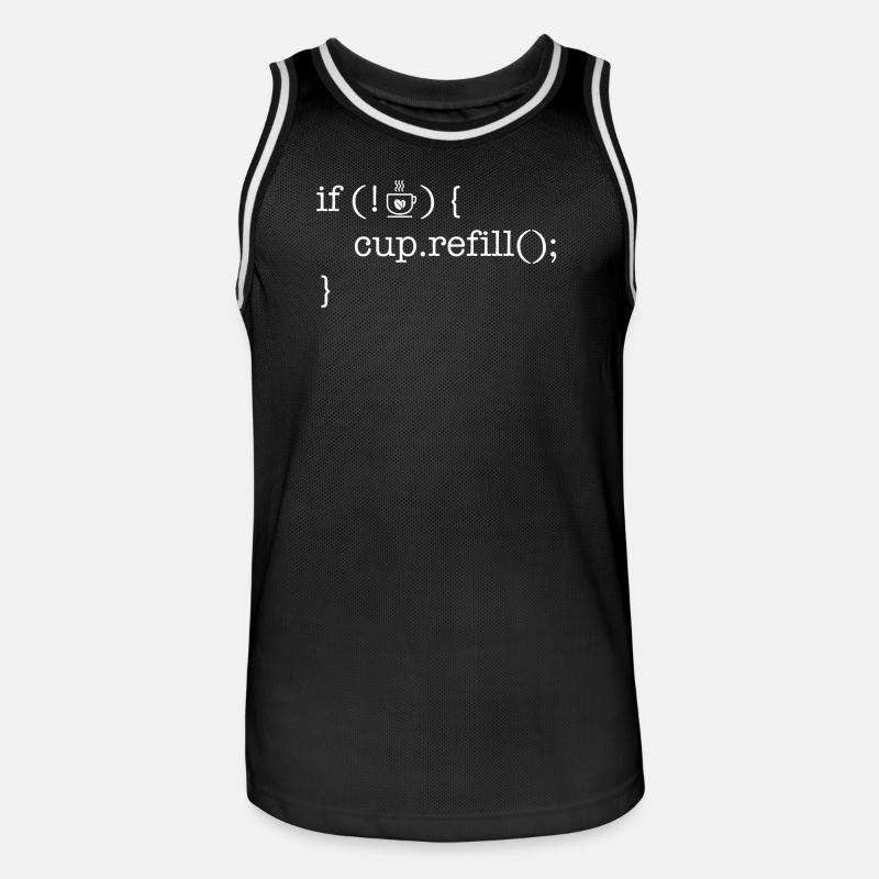 Coffee code lover software developer programmer - Men's Basketball Jersey - black/white