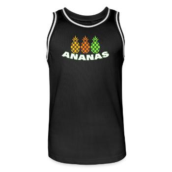 Pineapple - Men's Basketball Jersey - black/white - Front - AI Model Male 185 dark (185cm)