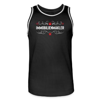 Immobilienmakler Beruf - Männer Basketball-Trikot - Schwarz/Weiß - Vorne - AI Model Male 185 dark (185cm)
