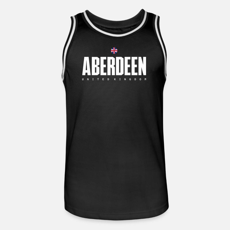 Écusson d’Aberdeen Drapeau du Royaume-Uni - Maillot de basket Homme - noir/blanc