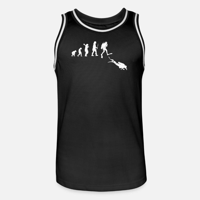 Illustration de l’évolution du progrès humain - Maillot de basket Homme - noir/blanc
