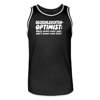 Deckenleuchten-Optimist - Männer Basketball-Trikot - Schwarz/Weiß - Vorne - AI Model Male 185 dark (185cm)