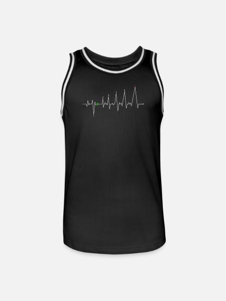Neon Heartbeat with N - Men's Basketball Jersey - black/white