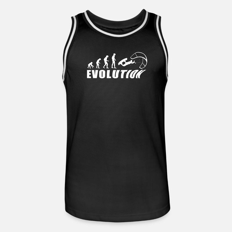 EVOLUTION KITESURF Meer Urlaub Geschenk - Männer Basketball-Trikot - Schwarz/Weiß
