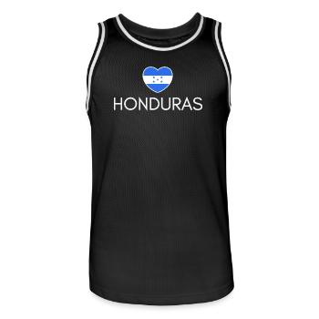 Heart with Honduran flag, I love Honduras - Men's Basketball Jersey - black/white - Front - AI Model Male 185 dark (185cm)