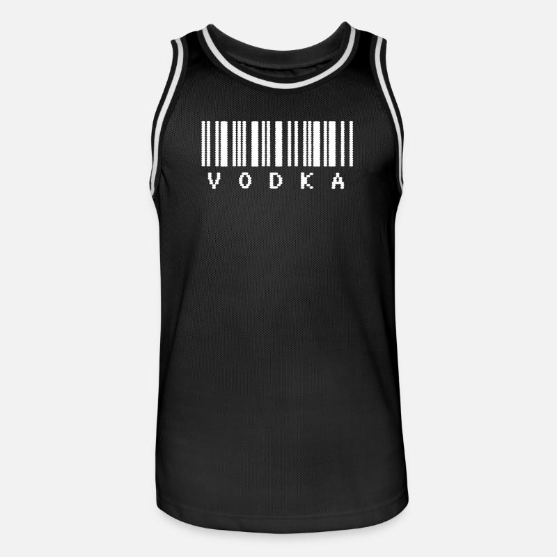 Vodka Barcode Typography - Men's Basketball Jersey - black/white