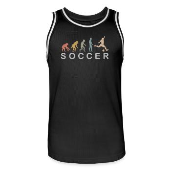 Soccer Evolution Retro Colors Icône du joueur de football - Maillot de basket Homme - noir/blanc - Devant - AI Model Male 185 dark (185cm)