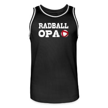 Radball, OPA, Radballer, Hallenradsport - Männer Basketball-Trikot - Schwarz/Weiß - Vorne - AI Model Male 185 dark (185cm)