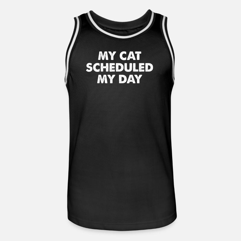 Mon chat a programmé ma journée - Maillot de basket Homme - noir/blanc